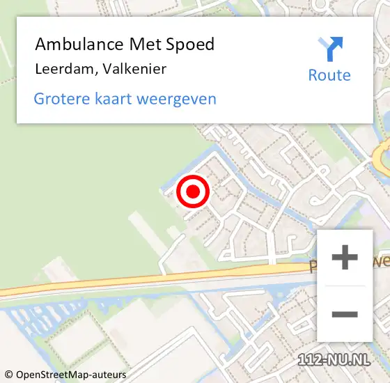 Locatie op kaart van de 112 melding: Ambulance Met Spoed Naar Leerdam, Valkenier op 26 mei 2018 21:32