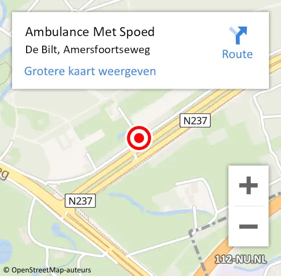 Locatie op kaart van de 112 melding: Ambulance Met Spoed Naar De Bilt, Amersfoortseweg op 27 mei 2018 11:32