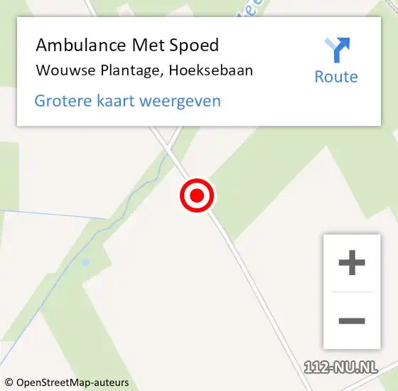 Locatie op kaart van de 112 melding: Ambulance Met Spoed Naar Wouwse Plantage, Hoeksebaan op 27 mei 2018 12:57