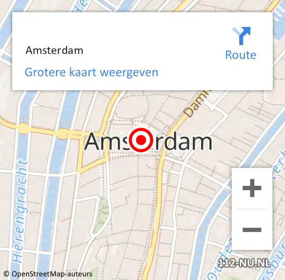 Locatie op kaart van de 112 melding:  Amsterdam op 27 mei 2018 17:05