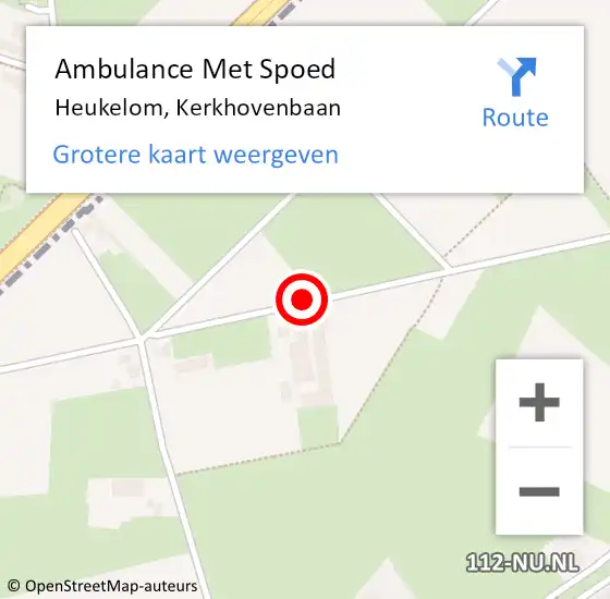 Locatie op kaart van de 112 melding: Ambulance Met Spoed Naar Heukelom, Kerkhovenbaan op 28 mei 2018 01:28
