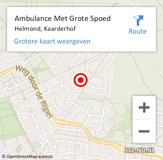 Locatie op kaart van de 112 melding: Ambulance Met Grote Spoed Naar Helmond, Kaarderhof op 28 mei 2018 02:45