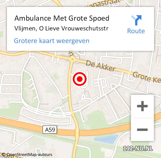 Locatie op kaart van de 112 melding: Ambulance Met Grote Spoed Naar Vlijmen, O Lieve Vrouweschutsstr op 28 mei 2018 03:02
