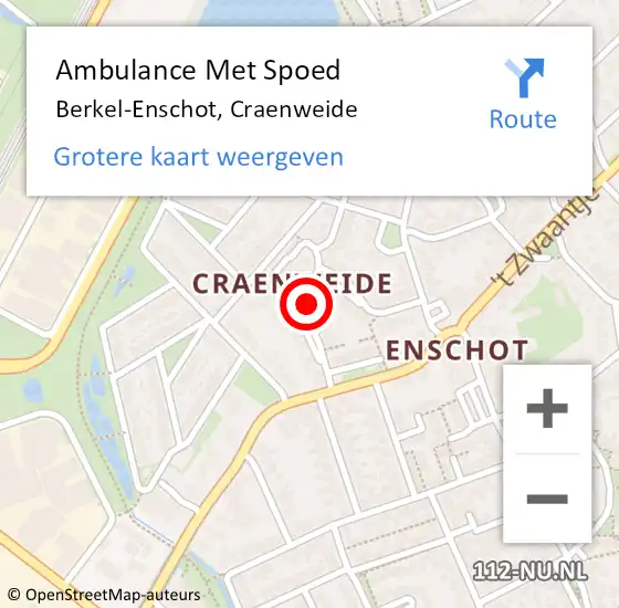 Locatie op kaart van de 112 melding: Ambulance Met Spoed Naar Berkel-Enschot, Craenweide op 28 mei 2018 15:00