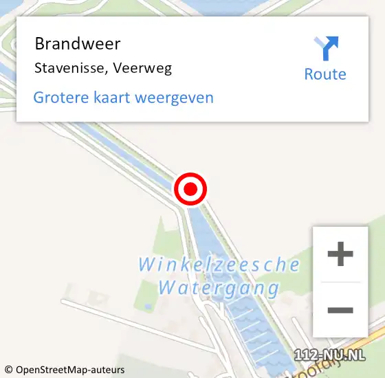 Locatie op kaart van de 112 melding: Brandweer Stavenisse, Veerweg op 28 mei 2018 19:26