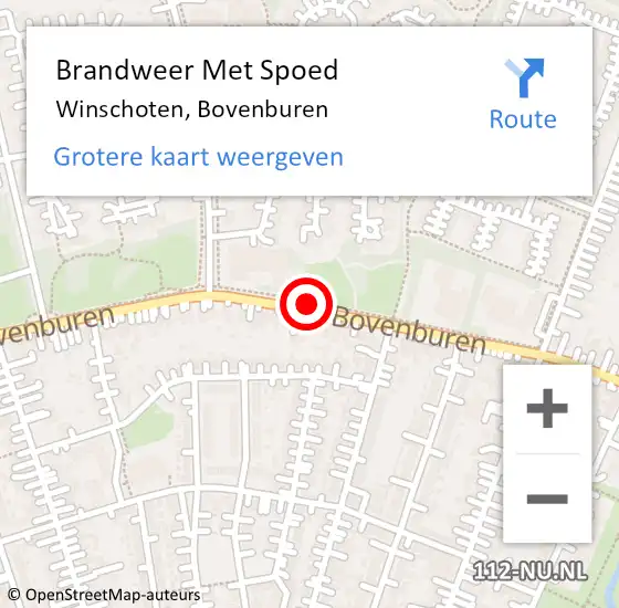 Locatie op kaart van de 112 melding: Brandweer Met Spoed Naar Winschoten, Bovenburen op 28 mei 2018 20:05