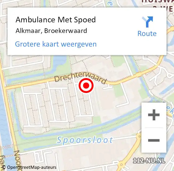 Locatie op kaart van de 112 melding: Ambulance Met Spoed Naar Alkmaar, Broekerwaard op 29 mei 2018 09:44