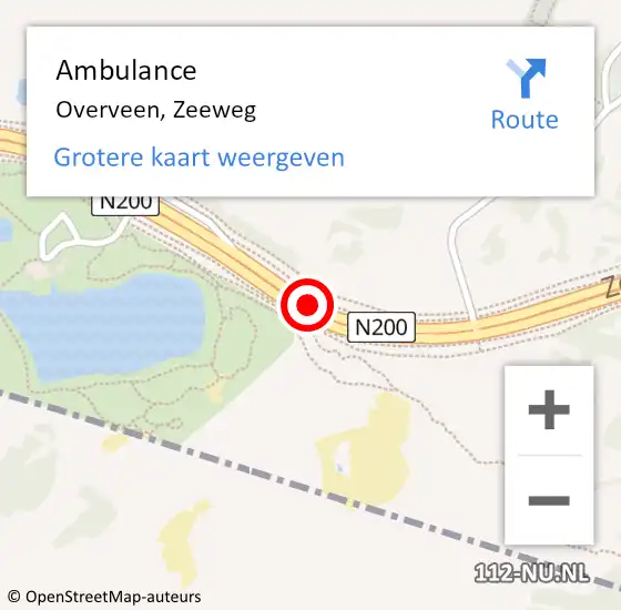 Locatie op kaart van de 112 melding: Ambulance Overveen, Zeeweg op 29 mei 2018 10:19