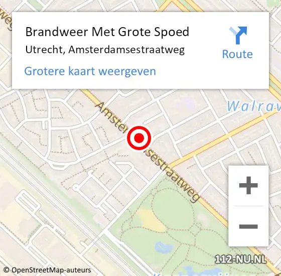 Locatie op kaart van de 112 melding: Brandweer Met Grote Spoed Naar Utrecht, Amsterdamsestraatweg op 29 mei 2018 14:18
