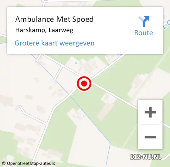 Locatie op kaart van de 112 melding: Ambulance Met Spoed Naar Harskamp, Laarweg op 29 mei 2018 14:40