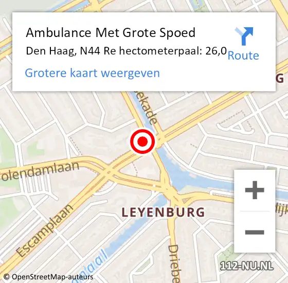 Locatie op kaart van de 112 melding: Ambulance Met Grote Spoed Naar Den Haag, A12 Re hectometerpaal: 5,3 op 29 mei 2018 15:42