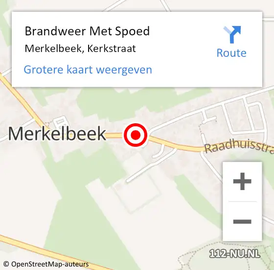 Locatie op kaart van de 112 melding: Brandweer Met Spoed Naar Merkelbeek, Kerkstraat op 29 mei 2018 17:50