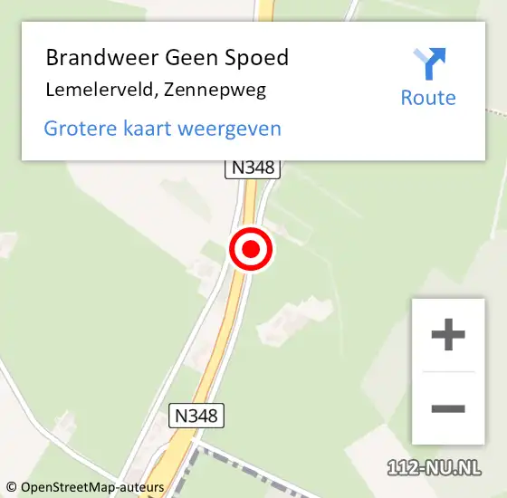 Locatie op kaart van de 112 melding: Brandweer Geen Spoed Naar Lemelerveld, Zennepweg op 29 mei 2018 20:38