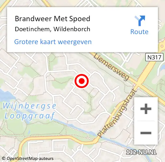 Locatie op kaart van de 112 melding: Brandweer Met Spoed Naar Wildenborch op 29 mei 2018 20:43