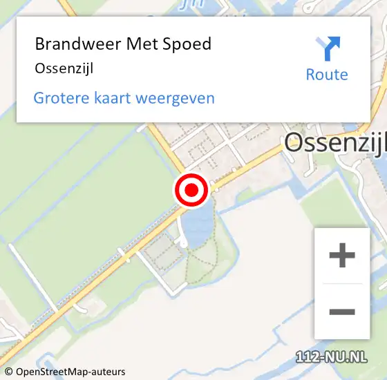 Locatie op kaart van de 112 melding: Brandweer Met Spoed Naar Ossenzijl op 29 mei 2018 21:04