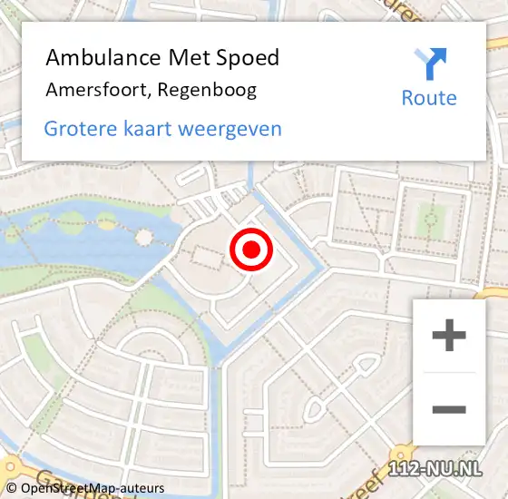 Locatie op kaart van de 112 melding: Ambulance Met Spoed Naar Amersfoort, Regenboog op 29 mei 2018 22:00
