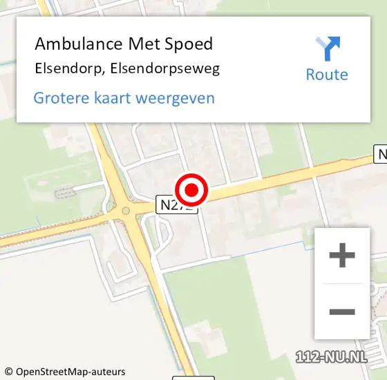 Locatie op kaart van de 112 melding: Ambulance Met Spoed Naar Elsendorp, Elsendorpseweg op 30 mei 2018 13:49