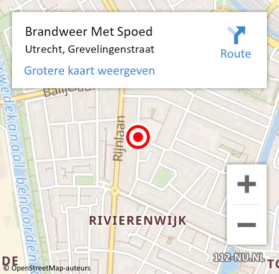 Locatie op kaart van de 112 melding: Brandweer Met Spoed Naar Utrecht, Noordzeestraat op 31 mei 2018 00:14