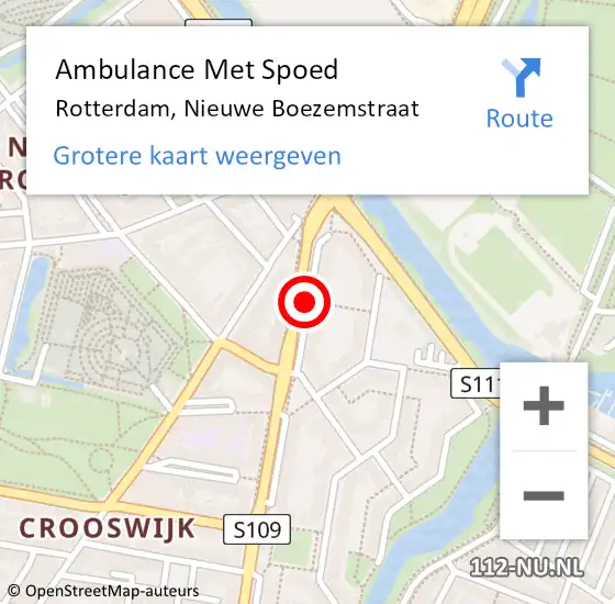 Locatie op kaart van de 112 melding: Ambulance Met Spoed Naar Rotterdam, Nieuwe Boezemstraat op 31 mei 2018 02:01
