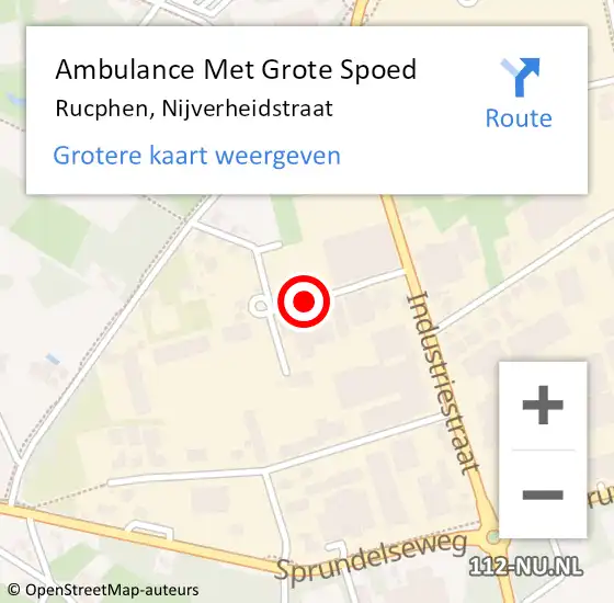 Locatie op kaart van de 112 melding: Ambulance Met Grote Spoed Naar Rucphen, Nijverheidstraat op 31 mei 2018 07:10