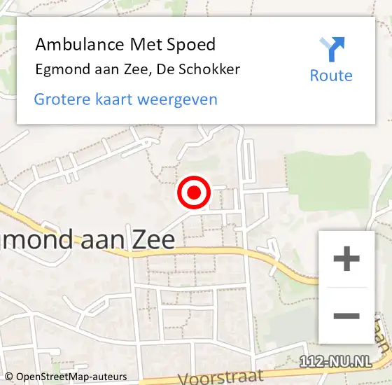 Locatie op kaart van de 112 melding: Ambulance Met Spoed Naar Egmond aan Zee, De Schokker op 31 mei 2018 07:25