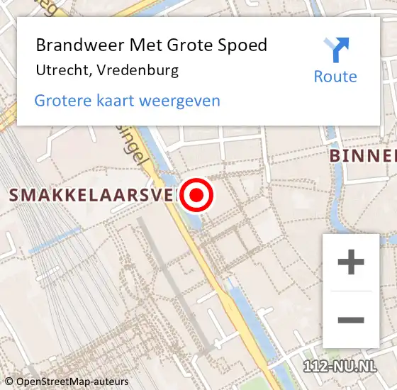 Locatie op kaart van de 112 melding: Brandweer Met Grote Spoed Naar Utrecht, Vredenburg op 31 mei 2018 08:28