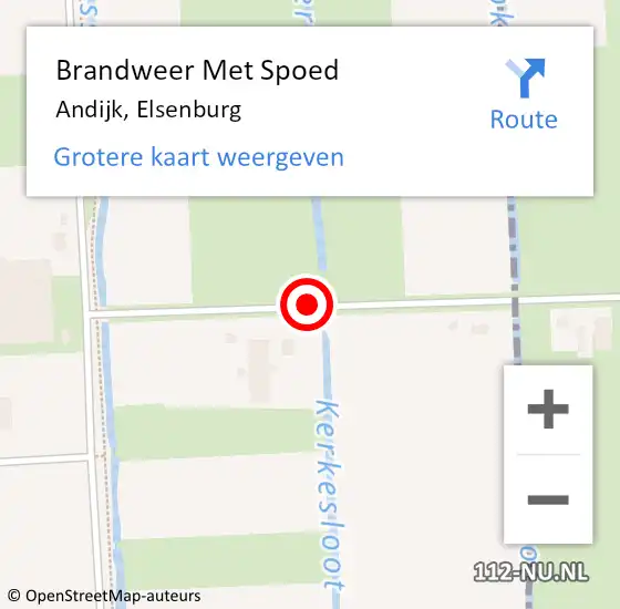 Locatie op kaart van de 112 melding: Brandweer Met Spoed Naar Andijk, Elsenburg op 31 mei 2018 10:08