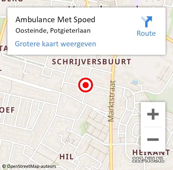 Locatie op kaart van de 112 melding: Ambulance Met Spoed Naar Kaatsheuvel, Potgieterstraat op 31 mei 2018 10:12