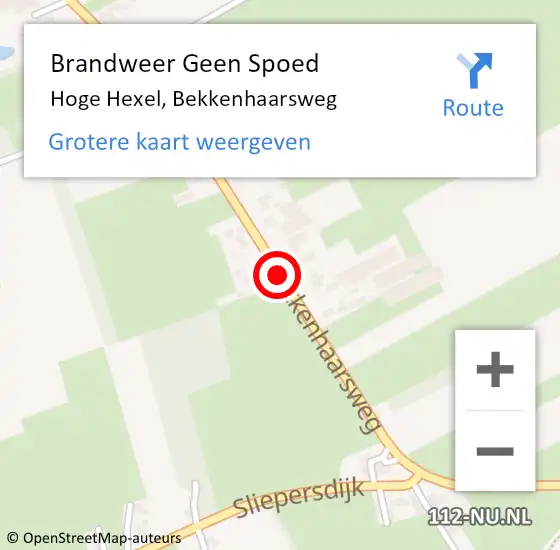 Locatie op kaart van de 112 melding: Brandweer Geen Spoed Naar Hoge Hexel, Bekkenhaarsweg op 31 mei 2018 15:13
