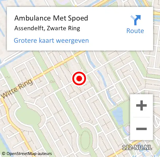 Locatie op kaart van de 112 melding: Ambulance Met Spoed Naar Assendelft, Zwarte Ring op 31 mei 2018 19:43