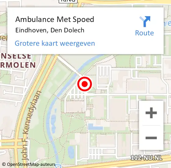 Locatie op kaart van de 112 melding: Ambulance Met Spoed Naar Eindhoven, Den Dolech op 31 mei 2018 21:33