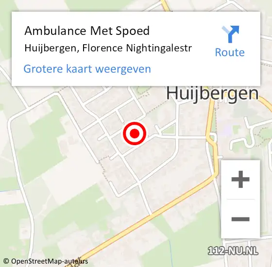 Locatie op kaart van de 112 melding: Ambulance Met Spoed Naar Huijbergen, Florence Nightingalestr op 1 juni 2018 11:47
