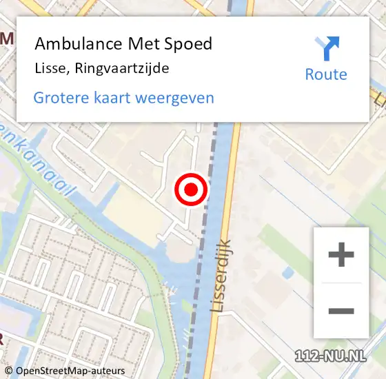 Locatie op kaart van de 112 melding: Ambulance Met Spoed Naar Lisse, Ringvaartzijde op 1 juni 2018 12:41
