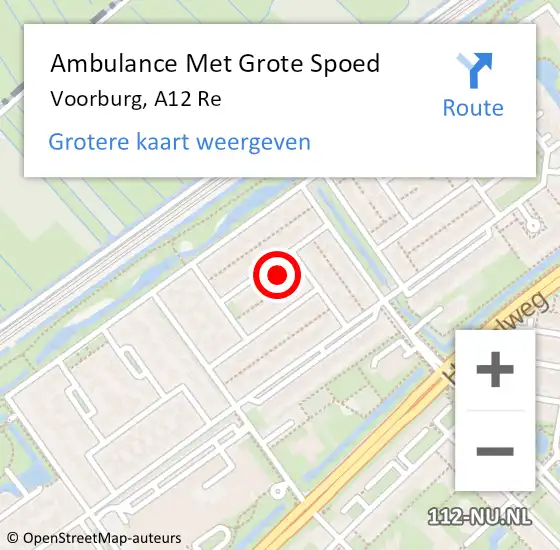 Locatie op kaart van de 112 melding: Ambulance Met Grote Spoed Naar Leidschendam, A4 Re hectometerpaal: 44,3 op 1 juni 2018 13:42