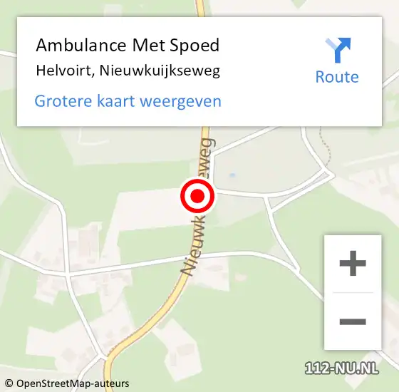 Locatie op kaart van de 112 melding: Ambulance Met Spoed Naar Helvoirt, Nieuwkuijkseweg op 1 juni 2018 16:50