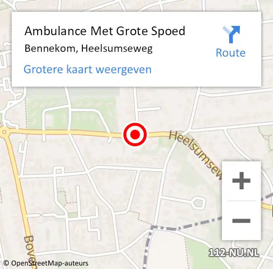 Locatie op kaart van de 112 melding: Ambulance Met Grote Spoed Naar Bennekom, Heelsumseweg op 2 juni 2018 10:59