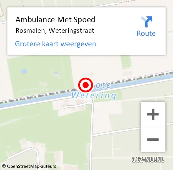 Locatie op kaart van de 112 melding: Ambulance Met Spoed Naar Rosmalen, Weteringstraat op 2 juni 2018 14:37