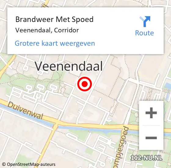 Locatie op kaart van de 112 melding: Brandweer Met Spoed Naar Veenendaal, Corridor op 2 juni 2018 15:07