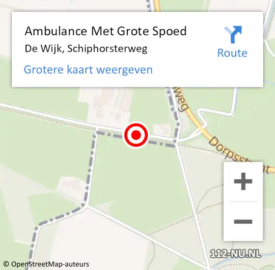 Locatie op kaart van de 112 melding: Ambulance Met Grote Spoed Naar De Wijk, Schiphorsterweg op 2 juni 2018 16:22