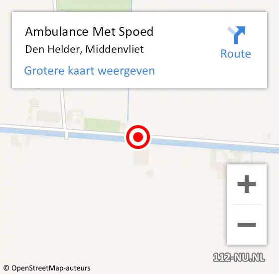 Locatie op kaart van de 112 melding: Ambulance Met Spoed Naar Den Helder, Middenvliet op 2 juni 2018 18:08