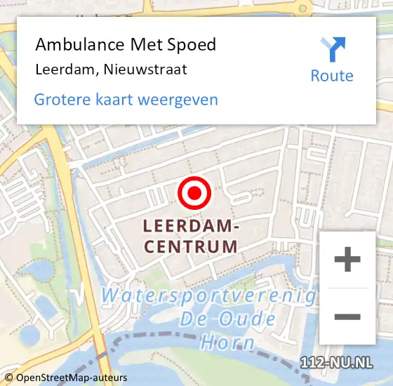 Locatie op kaart van de 112 melding: Ambulance Met Spoed Naar Leerdam, Nieuwstraat op 3 juni 2018 00:58