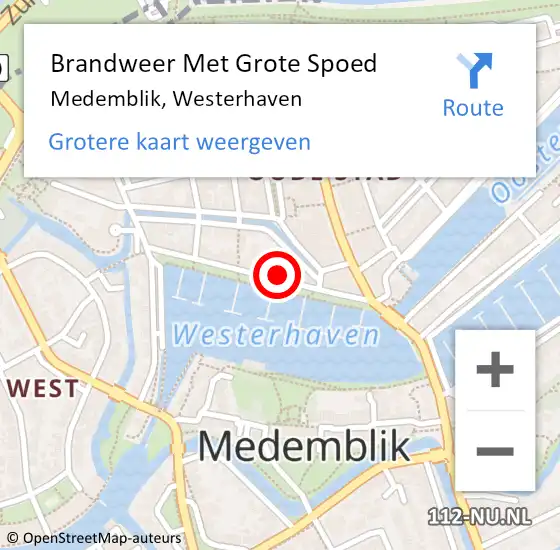 Locatie op kaart van de 112 melding: Brandweer Met Grote Spoed Naar Medemblik, Westerhaven op 3 juni 2018 04:57