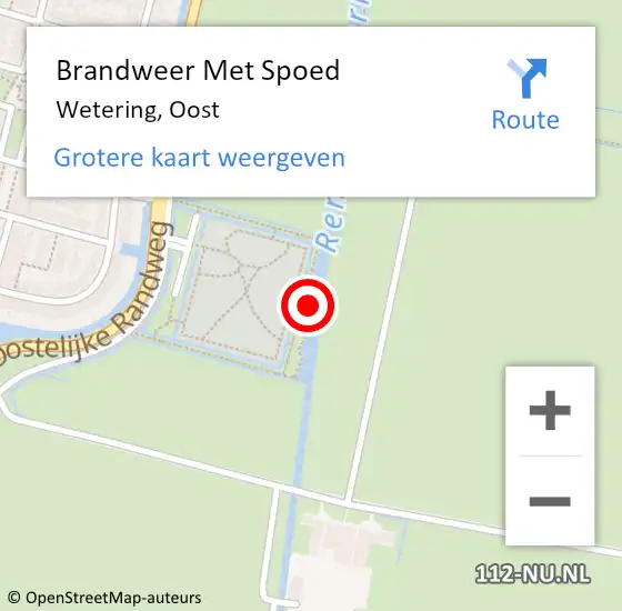 Locatie op kaart van de 112 melding: Brandweer Met Spoed Naar Wetering, Oost op 3 juni 2018 11:00