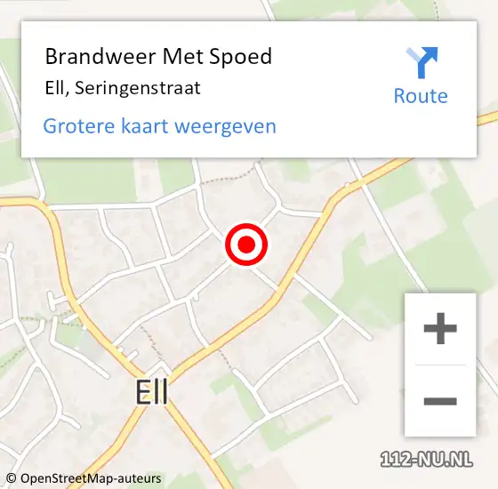 Locatie op kaart van de 112 melding: Brandweer Met Spoed Naar Ell, Seringenstraat op 3 juni 2018 14:03