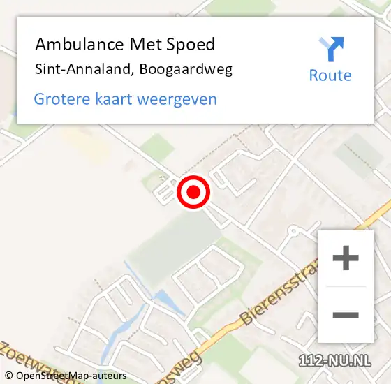 Locatie op kaart van de 112 melding: Ambulance Met Spoed Naar Sint-Annaland, Boogaardweg op 3 juni 2018 15:16