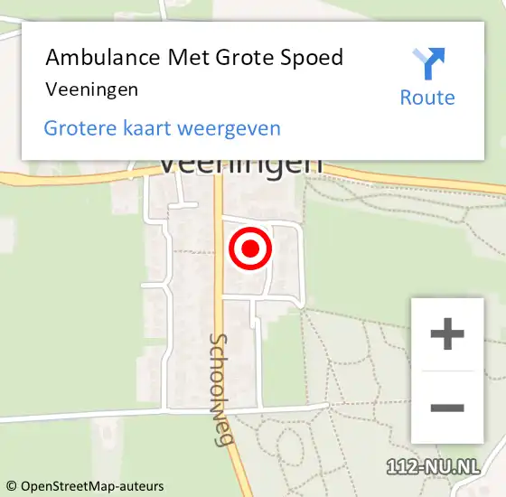Locatie op kaart van de 112 melding: Ambulance Met Grote Spoed Naar Veeningen, Inzet op 3 juni 2018 19:03
