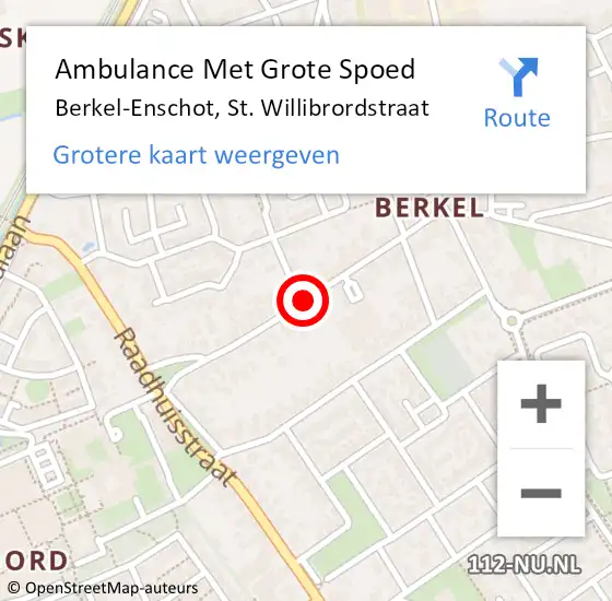 Locatie op kaart van de 112 melding: Ambulance Met Grote Spoed Naar Berkel-Enschot, St. Willibrordstraat op 3 juni 2018 21:30