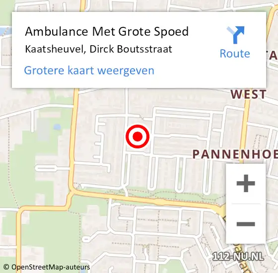 Locatie op kaart van de 112 melding: Ambulance Met Grote Spoed Naar Kaatsheuvel, Dirck Boutsstraat op 3 juni 2018 23:38