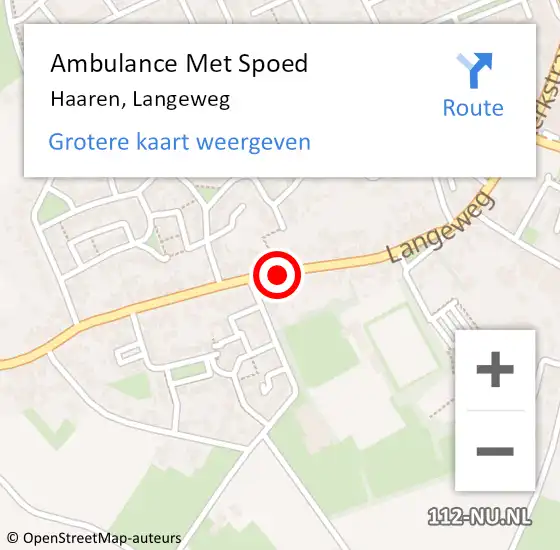 Locatie op kaart van de 112 melding: Ambulance Met Spoed Naar Haaren, Langeweg op 4 juni 2018 09:56