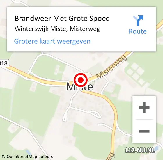 Locatie op kaart van de 112 melding: Brandweer Met Grote Spoed Naar Winterswijk Miste, Misterweg op 4 juni 2018 11:24